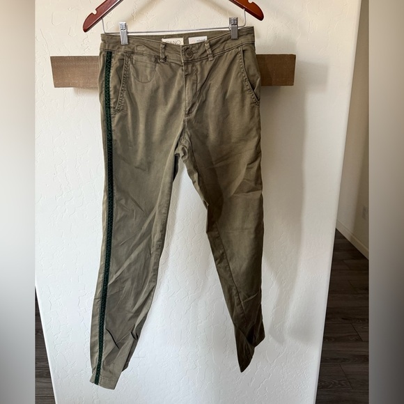 Anthropologie|Relaxed striped chino pants in olive color,size 27•••Boho style - Picture 4 of 14
